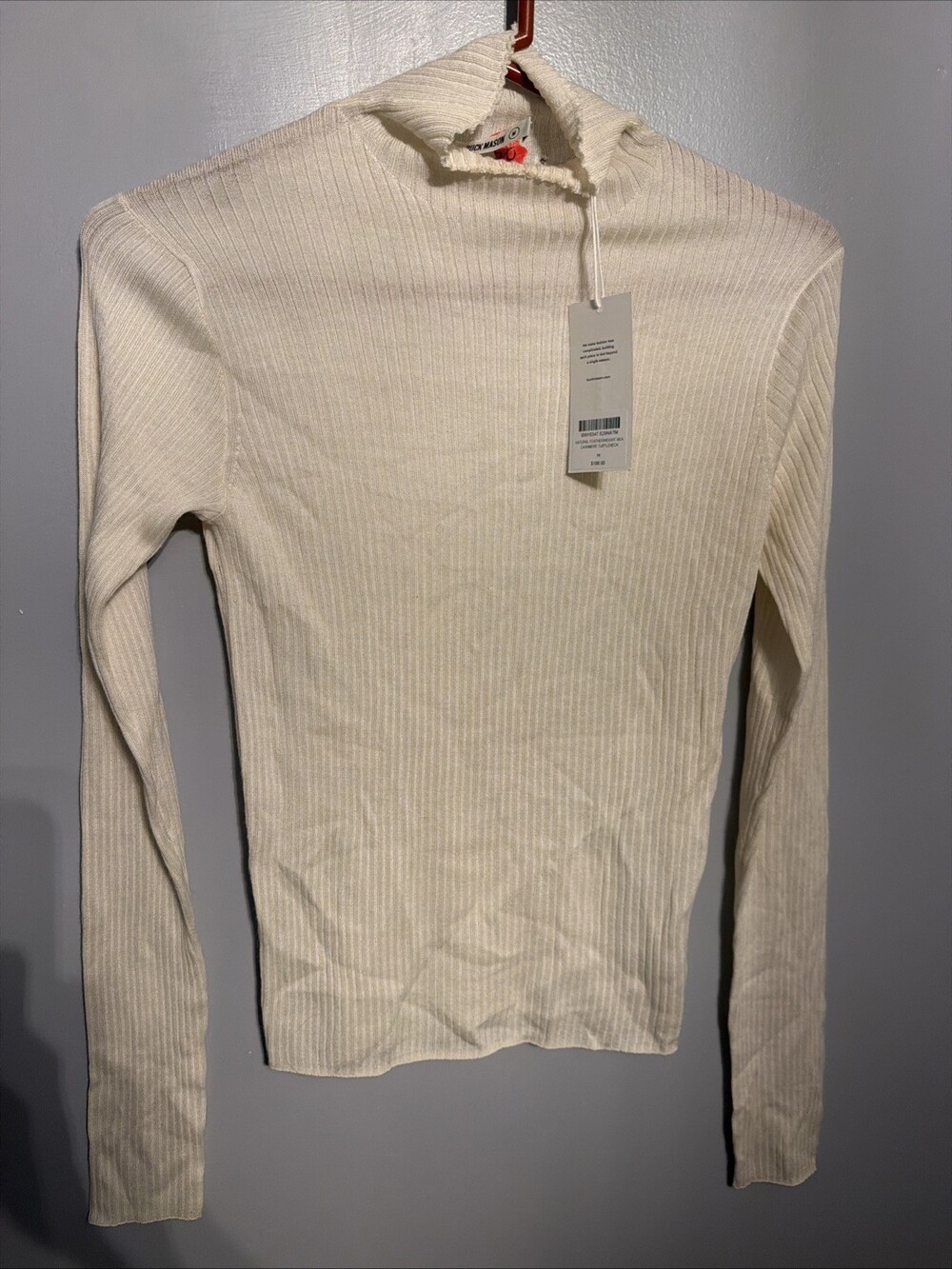 Buck Mason Women’s Medium Natural Featherweight Silk Cashmere Turtleneck